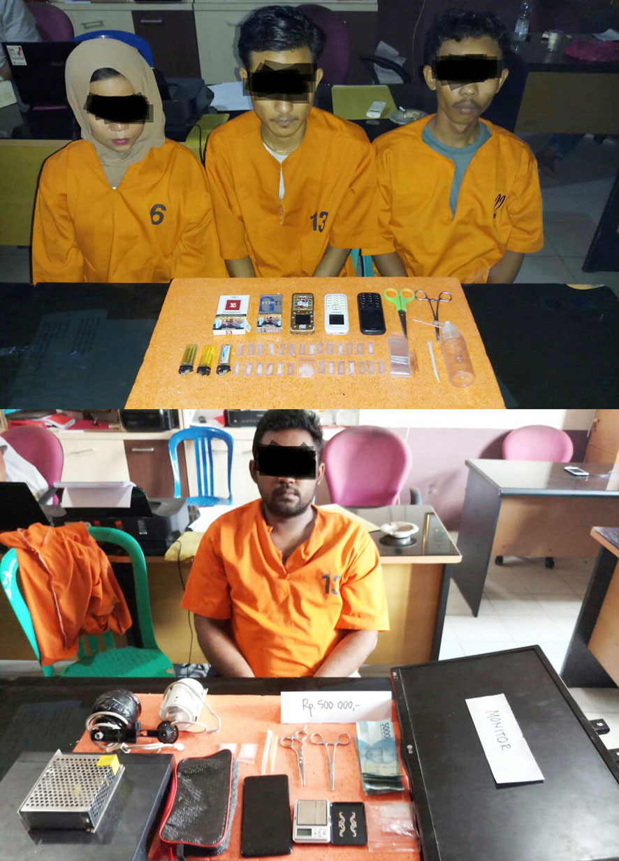  Dalam Sehari, Satres Narkoba Polres Inhil Tangkap Empat Sindikat Pengedar Narkoba